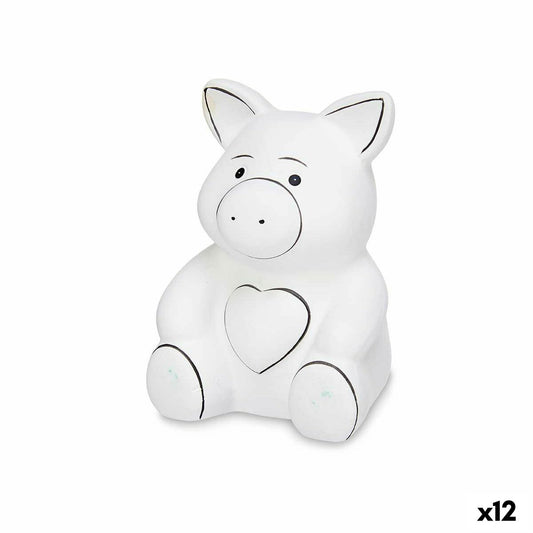 Self-painting piggy bank Piggy Ceramic 9 x 11.8 x 8.5 cm (12 parts)