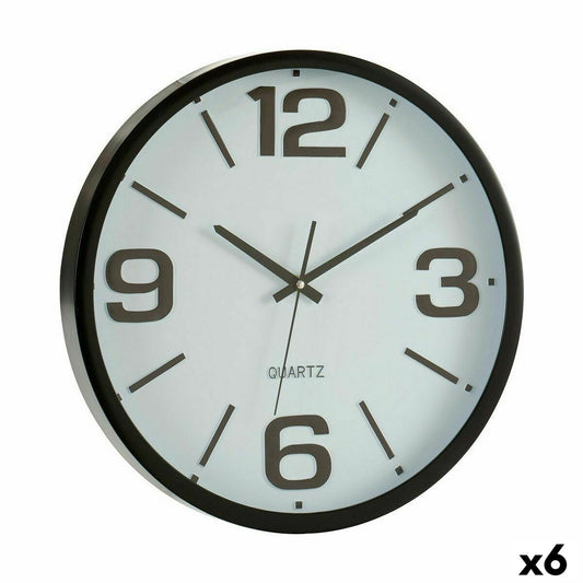 Wall clock White Black Crystal Plastic 40 x 5 x 40 cm (6 parts)
