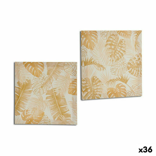 Fabric Plant leaves Gilded 28 x 28 x 1.5 cm (36 Pieces)