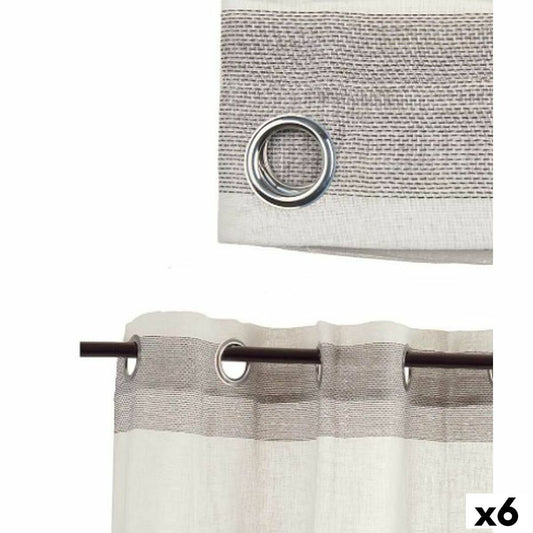 Curtain White Gray 140 x 0.1 x 260 cm (6 parts)