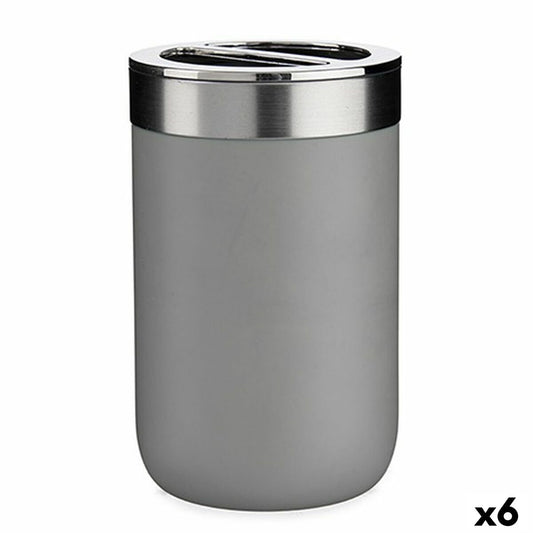 Toothbrush holder Gray Silver Plastic 7.7 x 11.2 x 7.7 cm (6 parts)