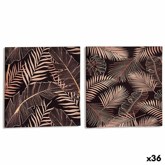 Fabric Plant leaves Black 1.5 x 28 x 28 cm (36 Pieces)
