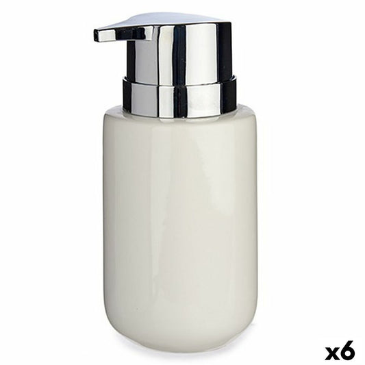 Soap dispenser White Silver Metal Ceramic 300 ml (6 parts)