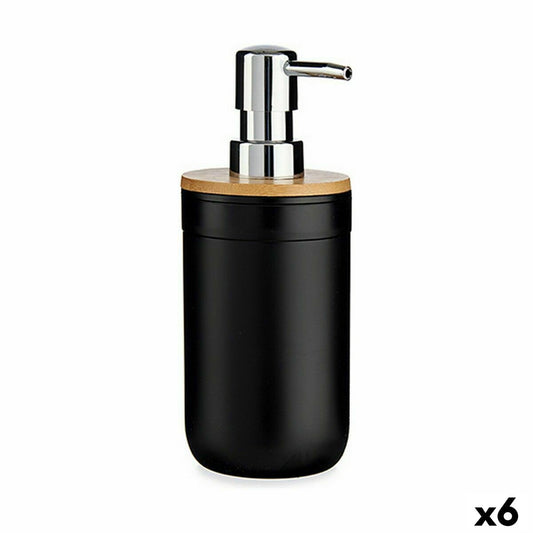 Soap dispenser Black Bamboo polypropylene 350 ml (6 parts)
