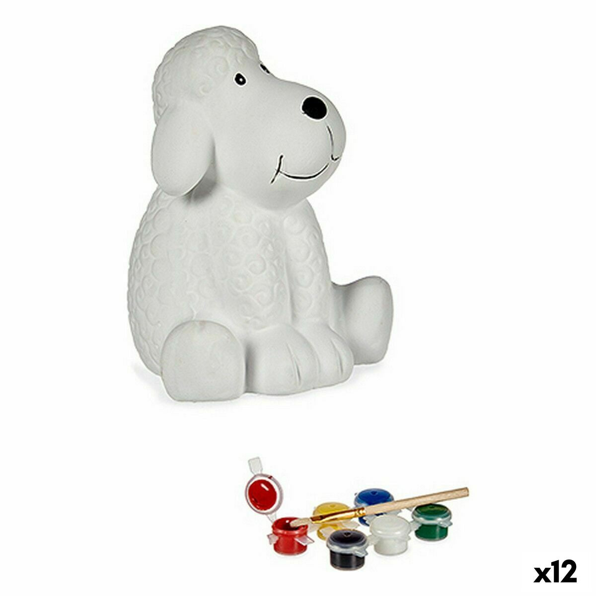 Self-painting savings box Dog Ceramic 11 x 12.5 x 10.8 cm (12 parts)