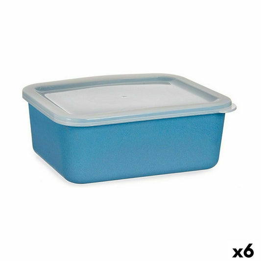 Storage box with lid Dark blue 14.5 x 7 x 19.5 cm (6 parts)
