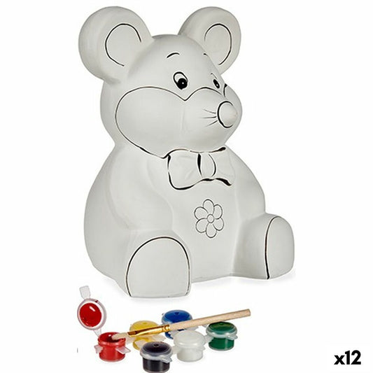 Do-it-yourself money box Mouse Ceramic 14.7 x 20.8 x 16.3 cm (12 parts)
