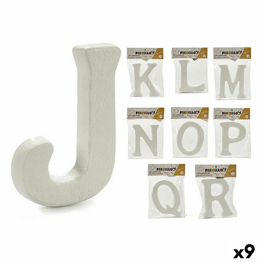 Letters JKLMNOPQR White polystyrene 2.5 x 22 x 17 cm (9 parts)
