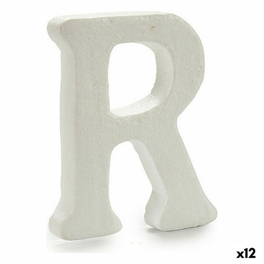 Letter R White polystyrene 15 x 12.5 cm (12 parts)