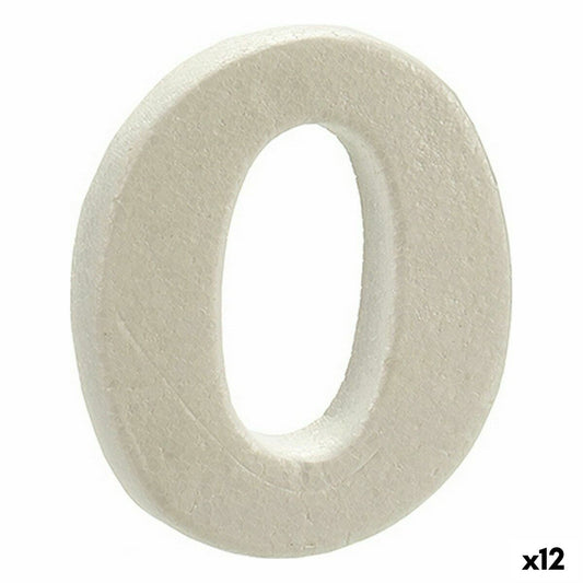 Numbers White polystyrene 2 x 15 x 10 cm (12 parts)