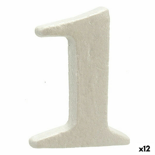 Numbers 1 White polystyrene 2 x 15 x 10 cm (12 parts)