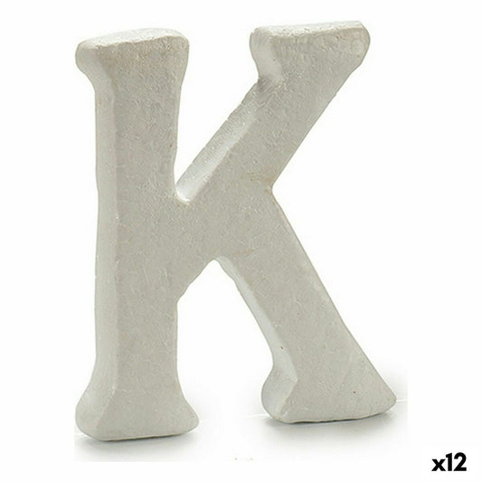 Letter K White polystyrene 1 x 15 x 13.5 cm (12 parts)