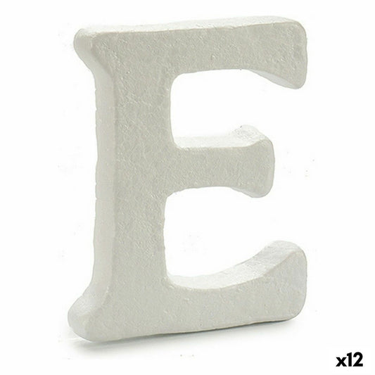 Letter E White polystyrene 1 x 15 x 13.5 cm (12 parts)