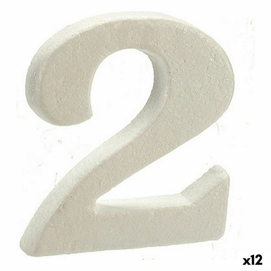 Numbers 2 White polystyrene 2 x 15 x 10 cm (12 parts)