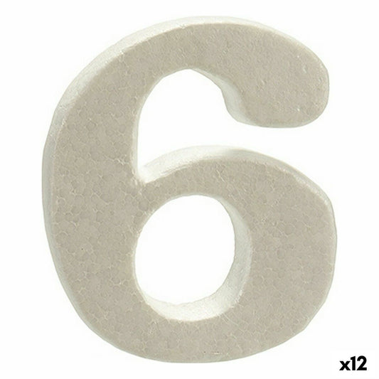 Numbers 6 White polystyrene 2 x 15 x 10 cm (12 parts)