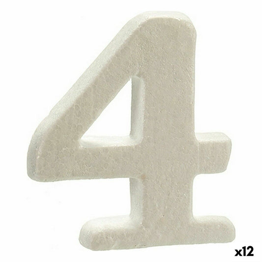 Numbers 4 White polystyrene 2 x 15 x 10 cm (12 parts)