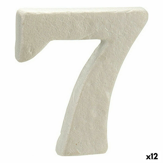Numbers 7 White polystyrene 2 x 15 x 10 cm (12 parts)
