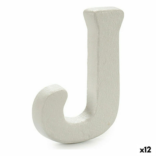 Letter J White polystyrene 1 x 15 x 13.5 cm (12 parts)