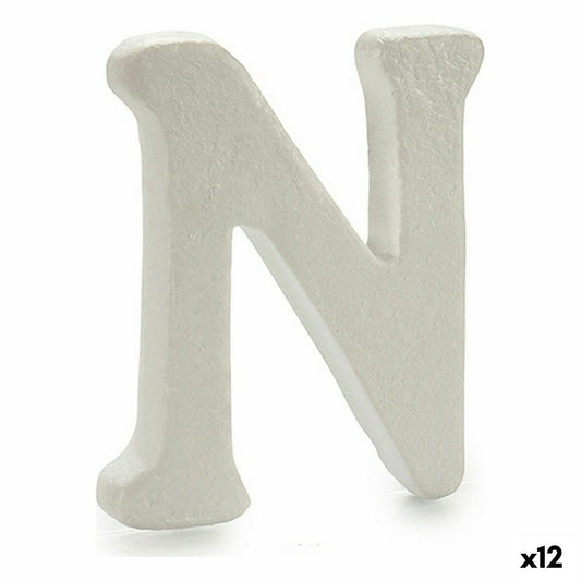 Letter N White polystyrene 1 x 15 x 13.5 cm (12 parts)