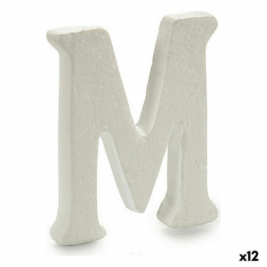 Letter M White polystyrene 1 x 15 x 13.5 cm (12 parts)