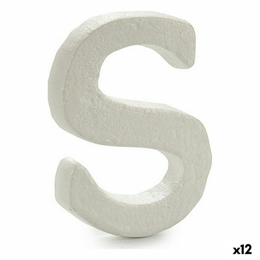Letter S White polystyrene 12 x 15 x 12 cm (12 parts)