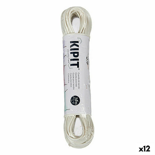 Clothesline 30 m White PVC (12 parts)