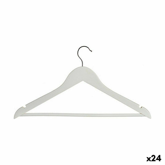 Clothes hanger set White Wood 44 x 23.5 x 1.2 cm (24 parts)