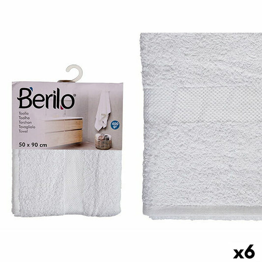 Bath towel 50 x 90 cm White (6 parts)