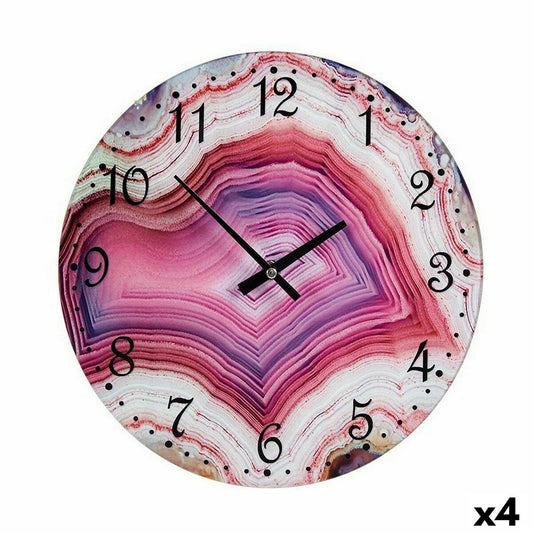 Wall clock Marble Pink Crystal 30 x 4 x 30 cm (4 parts)