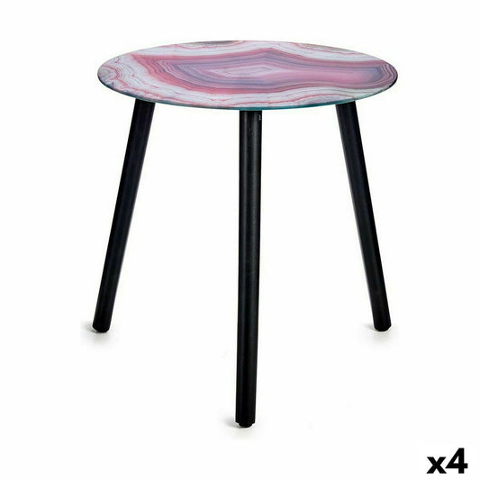 Side table Marble Black Pink Crystal 40 x 41.5 x 40 cm (4 parts)