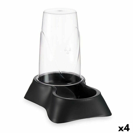 Pet feeding bowl Dispenser Black polypropylene 3.5 L 21.5 x 32.5 x 32.5 cm (4 parts)
