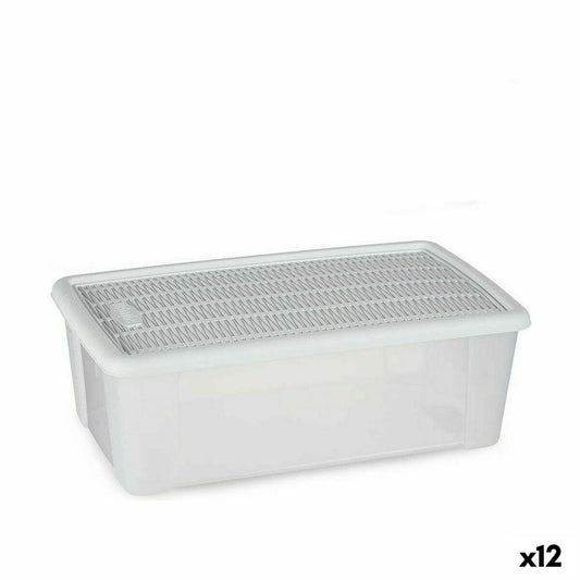 Storage box with lid Stefanplast Elegance White Plastic 5 L 19.5 x 11.5 x 33 cm (12 parts)