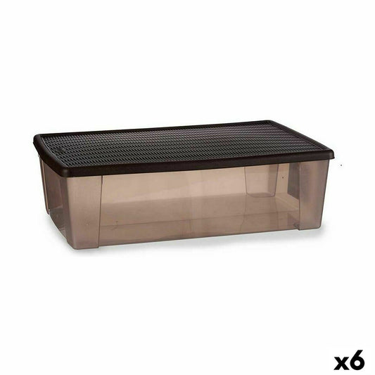 Storage box with lid Stefanplast Elegance Brown Plastic 30 L 38.5 x 17 x 59.5 cm (6 parts)