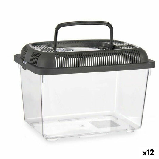 Fish tank With handle Medium Anthracite gray Plastic 3 L 17 x 16 x 24 cm (12 parts)