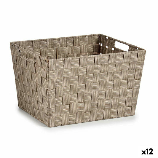 Laundry basket Beige Fabric 10 L 25 x 20 x 35.5 cm (12 parts)