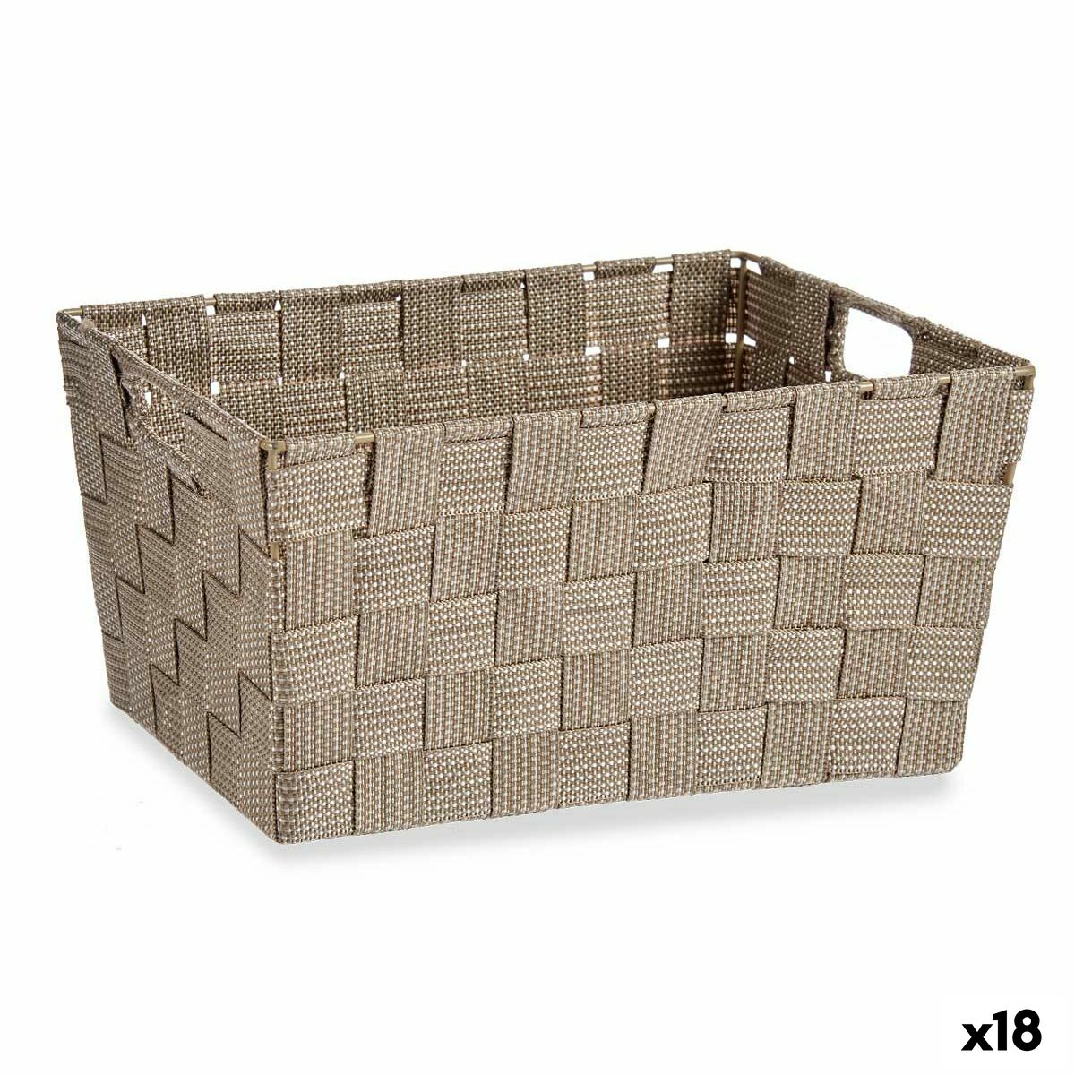 Multipurpose basket Brown Fabric 5 L 30.4 x 14 x 20 cm (18 parts)