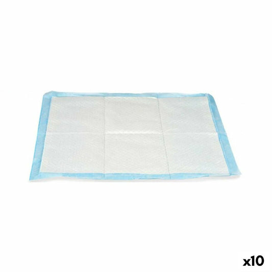 Puppy litter trays 60 x 60 cm Blue White Paper Polyethylene (10 parts)