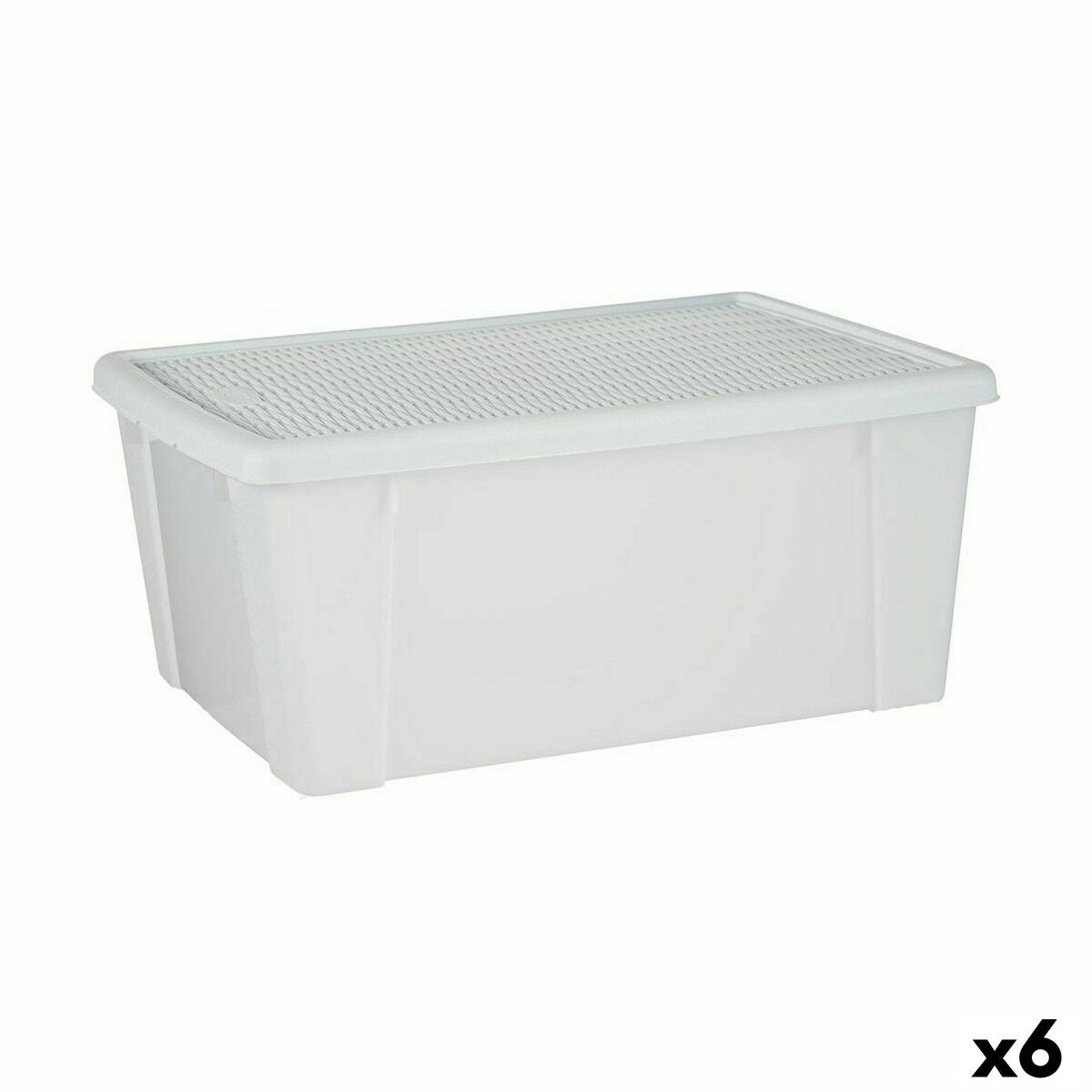 Storage box with lid Stefanplast Elegance White Plastic 29 x 17 x 39 cm (6 parts)