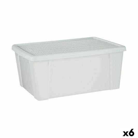 Storage box with lid Stefanplast Elegance White Plastic 29 x 17 x 39 cm (6 parts)
