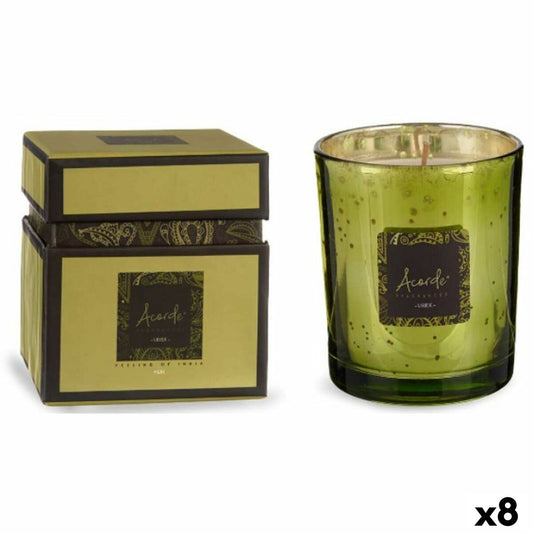 Scented candle Lime color Green tea 8 x 9 x 8 cm (8 parts)