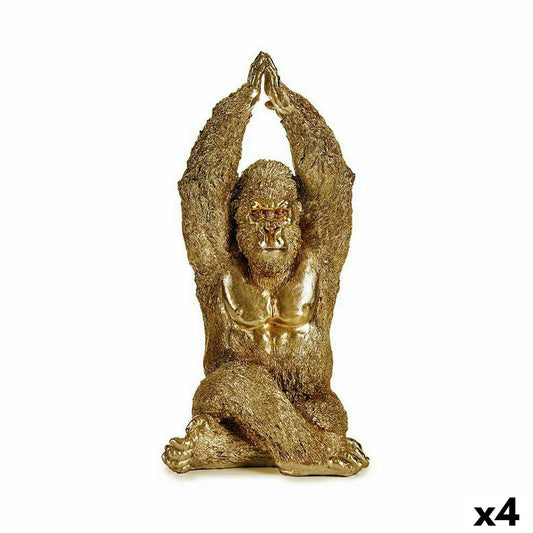 Decorative figure Yoga Gorilla Gilded 17 x 36 x 19.5 cm (4 parts)