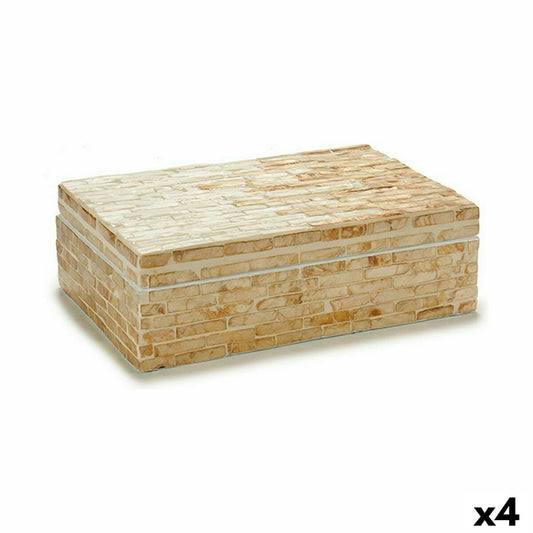 Decorative box White Beige Pearl chipboard 15 x 7.2 x 25.2 cm (4 parts)