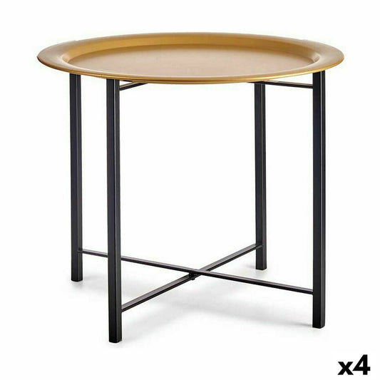 Side table Black Gilded Metal 52.5 x 44 x 52.5 cm (4 parts)
