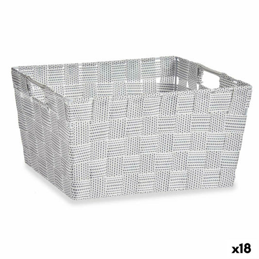 Multipurpose basket White Fabric 30.4 x 14 x 20 cm (18 parts)