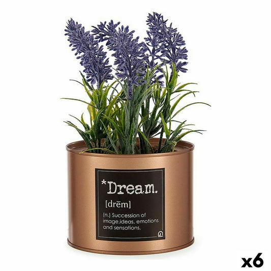 Decorative plant Lavender Can Purple Metal Copper Green Plastic 10 x 18 x 10 cm (6 parts)