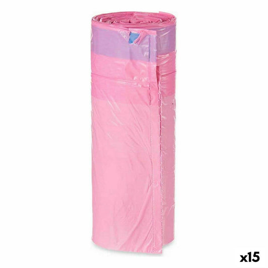 Garbage bags Scented Self-closing Pink Polyethylene 15 parts 30 L