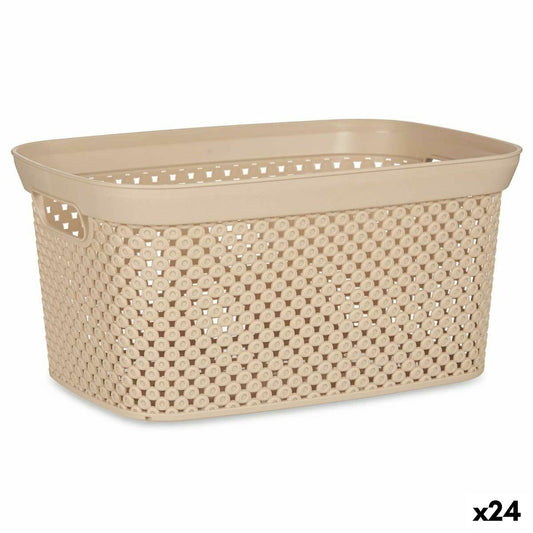 Laundry basket Beige Plastic 10 L 24 x 17 x 35 cm (24 parts)