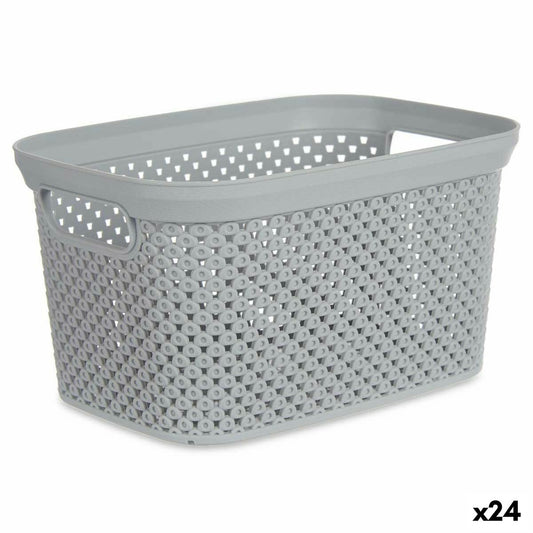Laundry basket Gray Plastic 3 L 16.5 x 12.5 x 23 cm (24 parts)