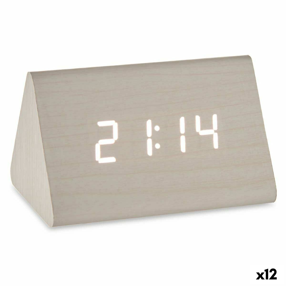 Digital Table Clock White PVC Wood MDF 11.7 x 7.5 x 8 cm (12 parts)