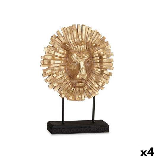 Decorative figure Lion Black Gilded 28 x 38.5 x 11.5 cm (4 parts)